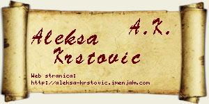 Aleksa Krstović vizit kartica